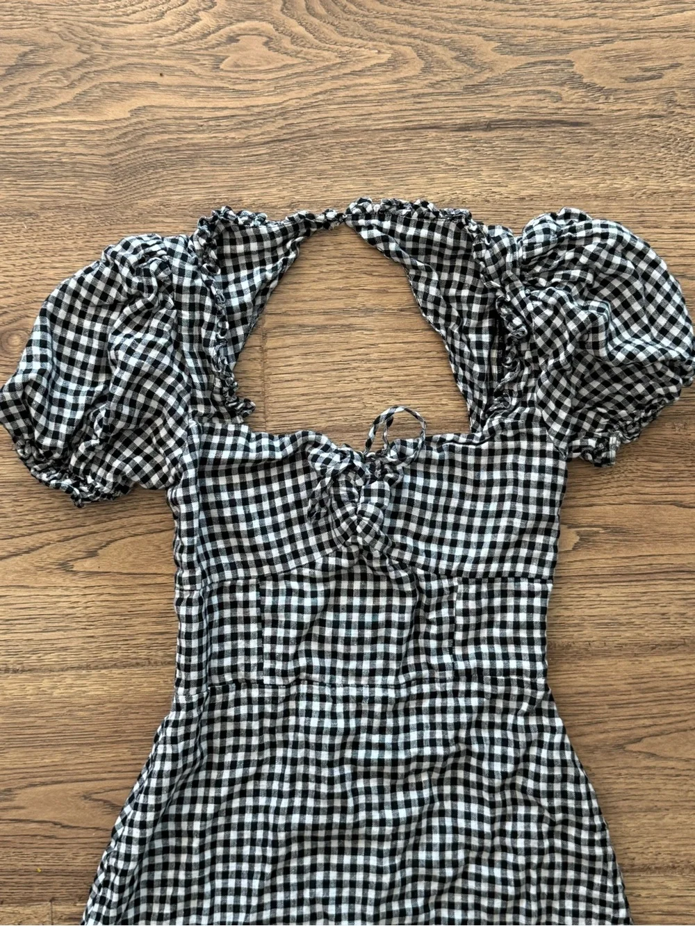 Reformation Black and White Gingham Mini Dress - Picture 2 of 8